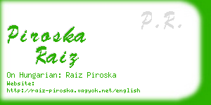 piroska raiz business card